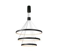 V-TAC Lampadario LED a Sospensione con 3 Cerchi 46W in Metallo Colore Nero Dimmerabile 40*60*80*150cm 3000K