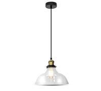 V-TAC Lampadario LED in Vetro e Metallo con Portalampada E27 (Max 60W) Colore Trasparente d: 245mm