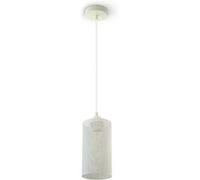 V-TAC Lampadario LED a Cilindro in Metallo con Portalampada E27 (Max 60W) Colore Bianco Opaco
