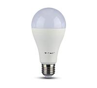 V-TAC Lampadina LED a risparmio energetico A70 da 9 W con batteria di emergenza (3 ore) E27 ES (Edison tappo a vite) 6400 Kelvin bianco - per campeggio, magazzino, gancio luce ecc., 9 W