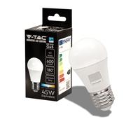 V-TAC Lampadina LED con Attacco Edison E27 6,5W (Equivalenti a 45W) G45-600 Lumen - Lampadina LED Massima Efficienza e Risparmio Energetico - Luce 4000K Bianca Naturale