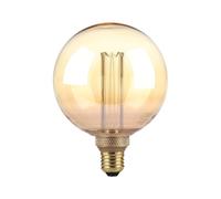 V-Tac VT-2195 Lampadina LED globo 4W E27 G125 vetro ambrato con incisioni laser