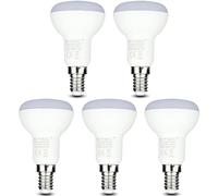 V-TAC Lampadina LED R50 a risparmio energetico, 6 W, con attacco Edison piccolo non dimmerabile, confezione da 5 pezzi 3000 K, luce bianca calda.
