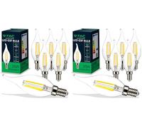 V-TAC Lampadine a filamento LED 6x con attacco Edison E14-4W (equivalenti a 35W), 400 lumen, massima efficienza e risparmio energetico, luce calda 3000K (Confezione da 2)