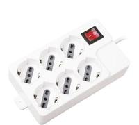 V-TAC Multipresa con Cavo 15m 6 Prese 10/16A 2P+T Bipasso + Schuko con Interruttore Luminoso Spina 16A 2P+T Colore Bianco
