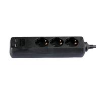 Multipresa Ciabatta Elettrica Con 2 USB e 3 Posti Schuko 10A Cavo Lunga 1.5 Met