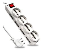 Multipresa Ciabatta Elettrica 12 Posti Con 8 Prese 2P+T 10/16A Bipasso + 4