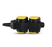 V-TAC Multipresa con Cavo 3m 4 Prese 16A con Copertura Colore Nero Giallo IP44