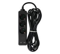 Multipresa Ciabatta Elettrica Con 2 USB e 3 Posti Schuko 10A Cavo Lunga 5 Metri