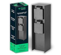 V-TAC Multipresa da Giardino a Colonna in Acciaio - 2 Pese Stucco Schuko 16A -Impermeabile IP44 - Multipresa da Esterno con Design Angolare - Colonna Ricarica Energia - Carico Max 3680W