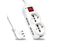 V-TAC Multipresa Elettrica 6 Posti con Interruttore e Cavo 1,5mt - 4 Prese Laterali 10/16A Bipasso e 2 Frontali 10/16A Bipasso Shuk -,Presa Elettrica per Casa, Ufficio, Negozio - Spina 16A - Ciabatta