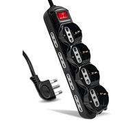 MULTIPRESA NERA BIPASSO SCHUKO 12 POSTI CON INTERRUTTORE MULTIVF-LED87361 V-TAC