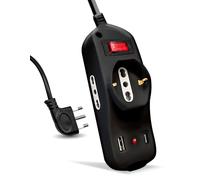 V-TAC Multipresa Elettrica USB C Power Delivery 20W + Porta + 2 Prese Laterali 10/16A Bipasso e 1 Frontale 10/16A Bipasso Schuko - Ciabatta Type-C - Presa per Casa, Ufficio