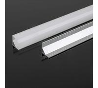 PROFILO ALLUMINIO 2m PER STRISCE STRIP LED BARRA RIGIDA PROFILATO KIT COMPLETO