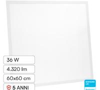 V-TAC Pannello LED Chip Samsung 36W 120LM/W da Incasso, Driver Integrato 4000K