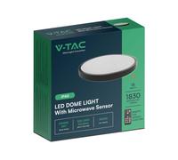 PLAFONIERA 18W TONDO B.NATURALE IP44 SENSORE MOVIMENTO MICROONDA VT-8618SB-RD-LED76691 V-TAC