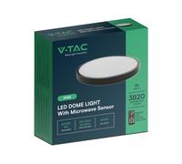 V-TAC Cupole luminose a LED - Cupole luminose rotonde - Sensore - IP44 - Nero - 36 Watt - 3820 lumen - 4000 K