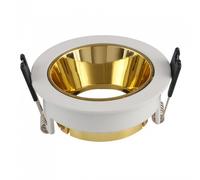V-TAC Portafaretto LED da Incasso GU10 Rotondo Colore Bianco con Supporto Orientabile Oro