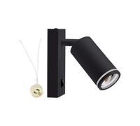 LAMPADA A MURO PARETE APPLIQUE FITTING PER FARETTO GU10 MONTAGGIO ESTERNO NERO [EEK: A+++]