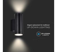 LAMPADA DA PARETE 2 ATTACCHI GU10 NERO VT-11015-LED2971 V-TAC