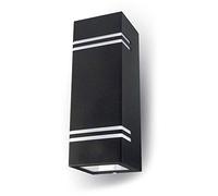 V-TAC Portafaretto LED Doppio da Muro 2*GU10 e GU5.3 (MR16) Quadrato in Alluminio Colore Nero IP44
