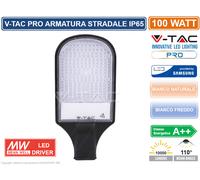 V-TAC PRO ARMATURA LAMPADA STRADALE LED 30W 50W 100W 120W CHIP SAMSUNG MEANWELL [EEK: A+]
