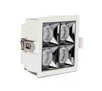 Faretto Led Da Incasso Quadrato 4X4W Freddo 5700K UGR<19 Riflettore 38° CRI>90 C