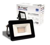 V-TAC PRO Faro LED Chip Samsung 10W Colore Nero 6500K IP65