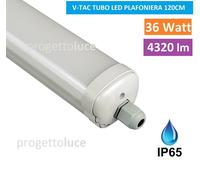 V-TAC PRO Plafoniera LED 36W 120cm Chip CREE 4820lm IP65 G-Series IP65 STAGNA [EEK: F]