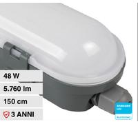 V-TAC PRO Plafoniera LED Chip Samsung Impermeabile 48W 120LM/W M-Series Copertura Satinata 4000K IP65