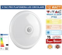 VT-21809 - Plafoniera, 12 W, 900 lm, 6400 K, sensore di movimento