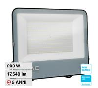 V-TAC PRO VT-44204 FARO LED 200W FARETTO SMD CHIP SAMSUNG IP65 COLORE NERO