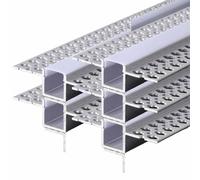 V-TAC Profilo alluminio per strisce LED incasso cartongesso, max 12 mm, diffusore satinato 2 m