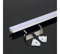 PROFILO ALLUMINIO BIANCO AD ANGOLO PER STRISCE LED DA 2MT OPACO VT-8114-LED3364 V-TAC