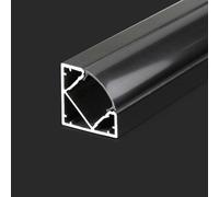 V-TAC Profilo in alluminio da incasso angolare per striscia LED 2000 x 19 x 19 mm Nero/Bianco