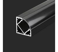 V-TAC Profilo in alluminio da incasso angolare per striscia LED 2000 x 19 x 19 mm Nero/Bianco