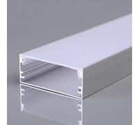 V-TAC Profilo in Alluminio Colore Silver per Strip LED (Max l: 124mm) Copertura Satinata 2000x50x20mm