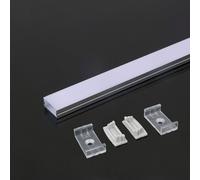 PROFILO ALLUMINIO SILVER LINEARE PER STRISCE LED DA 2MT OPACO CON DIFFUSORE VT-8108-LED3352 V-TAC