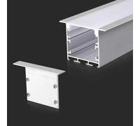 Profilo Alluminio Da Incasso Larga Per Striscia Led Fino 30mm Misura 48X35mm Com