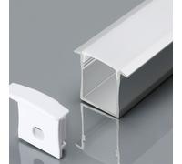 PROFILO IN ALLUMINIO DA INCASSO V-TAC NERO O BIANCO PER COPERTURA STRISCIA LED
