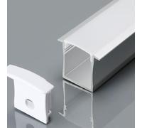 PROFILO ALLUMINIO SILVER LINEARE PER STRISCE LED DA 2MT OPACO CON DIFFUSORE VT-8119-LED3372 V-TAC