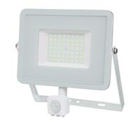 V-TAC PROIETTORE LED CHIP SAMSUNG 50W LUCE CALDA 3000K IN ALLUMINIO COLORE BIANC