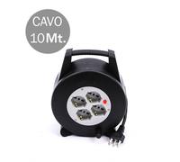 V-TAC PROLUNGA AVVOLGICAVO SPINA 16A E 4 PRESE 10/16A BIPASSO/SCHUKO 10 METRI