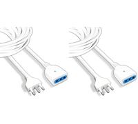 V-TAC Prolunga Elettrica 3 METRI con Presa 10A Italiana Bipasso - Prolunga Cavo Elettrico per Casa, Ufficio, Negozio, Lavoro - Super Resistente - Spina 16A - Bianca (Confezione da 2)