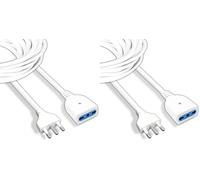 V-TAC Prolunga Elettrica da 1.5 METRI con Presa 10/16A Bipasso - Prolunga Cavo Elettrico per Casa, Ufficio, Negozio, Lavoro - Super Resistente - Spina 16A, Bianco (Confezione da 2)