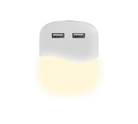 V-TAC Punto luce 0,45W led night light segnapasso chip samsung con sensore crepuscolare + porte USB IP20 (Luce Neutra 4000K, Quadrato)