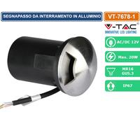 V-TAC VT-7678-1 Portafaretto a incasso segnapasso calpestabile 1 fascio rotondo in alluminio MR16 GU5.3 IP67 - sku 8567