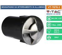 V-TAC SEGNAPASSO DA INTERRAMENTO 3 FASCI IN ALLUMINIO PORTALAMPADA MR16 - IP67
