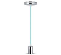 V-TAC -, serie Portalampada cromato vt-7338) lampada a sospensione cromo + Cavo, Ø36 x 60 mm azzurro