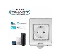 V-TAC SMART HOME PRESA 10A SCHUKO WI-FI DA ESTERNO ALEXA GOOGLE HOME 8414